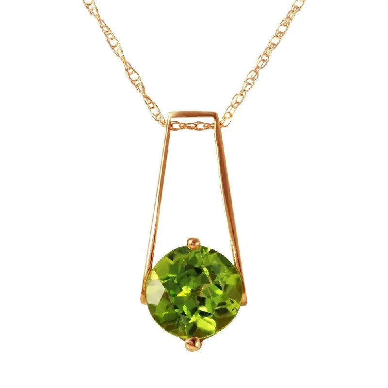 Low bar necklaces-1.45 Carat 14K Rose Gold Lullaby Peridot Necklace