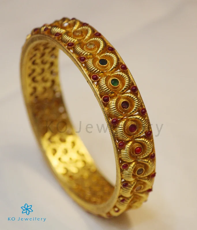 Spinel stone bangles-The Varadha Silver Navratna Bangle (Size 2.2/2.4/2.8)