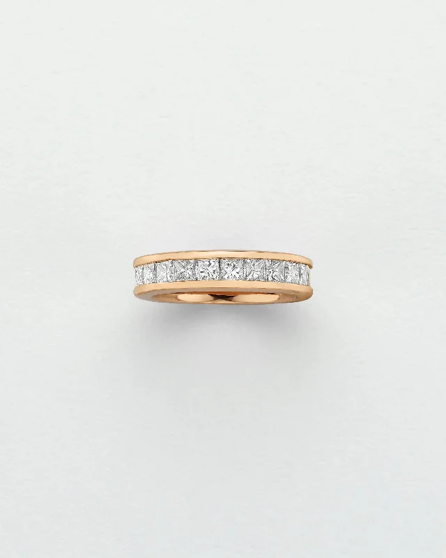 Cotton cord rings-Eternity Diamond Channel Ring