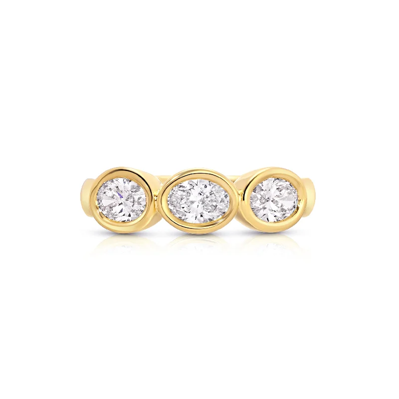 Citrine rings-Oval Trio Pinky Ring