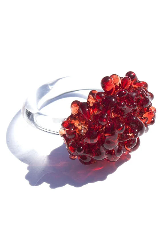 Topaz gem rings-Glass Cluster Ring - Pomegranate