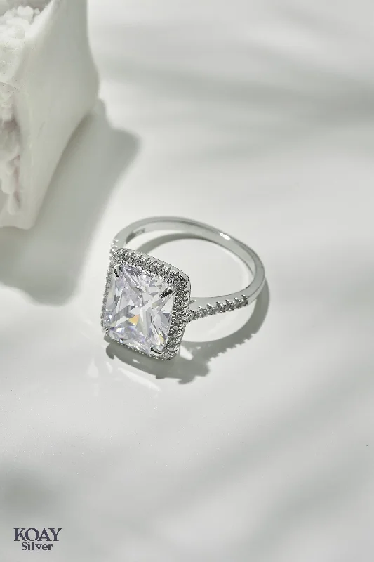 Art deco rings-Square Zircon 02 Ring