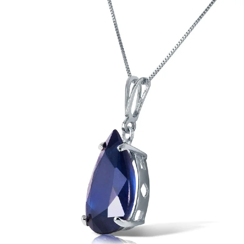 Tide shape necklaces-4.65 Carat 14K Solid White Gold Sketched in Memory Sapphire Necklace