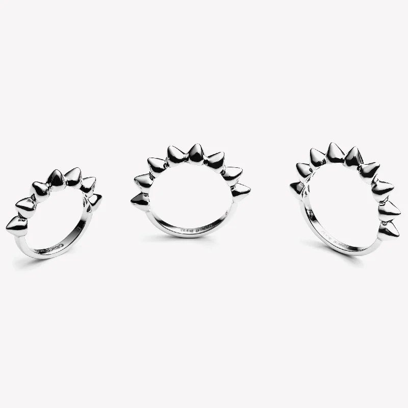 Hand-shiny rings-CONE ETERNITY RING SET