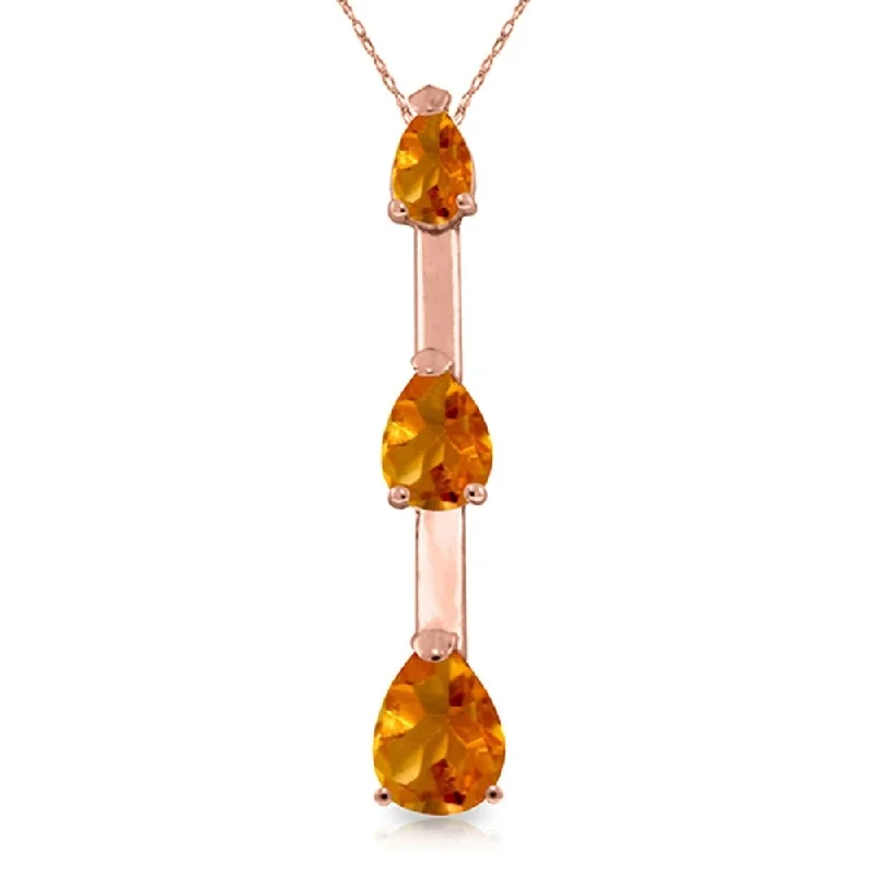 Aged charm necklaces-14K Rose Gold Citrine Certified Series Limited Edition Necklace