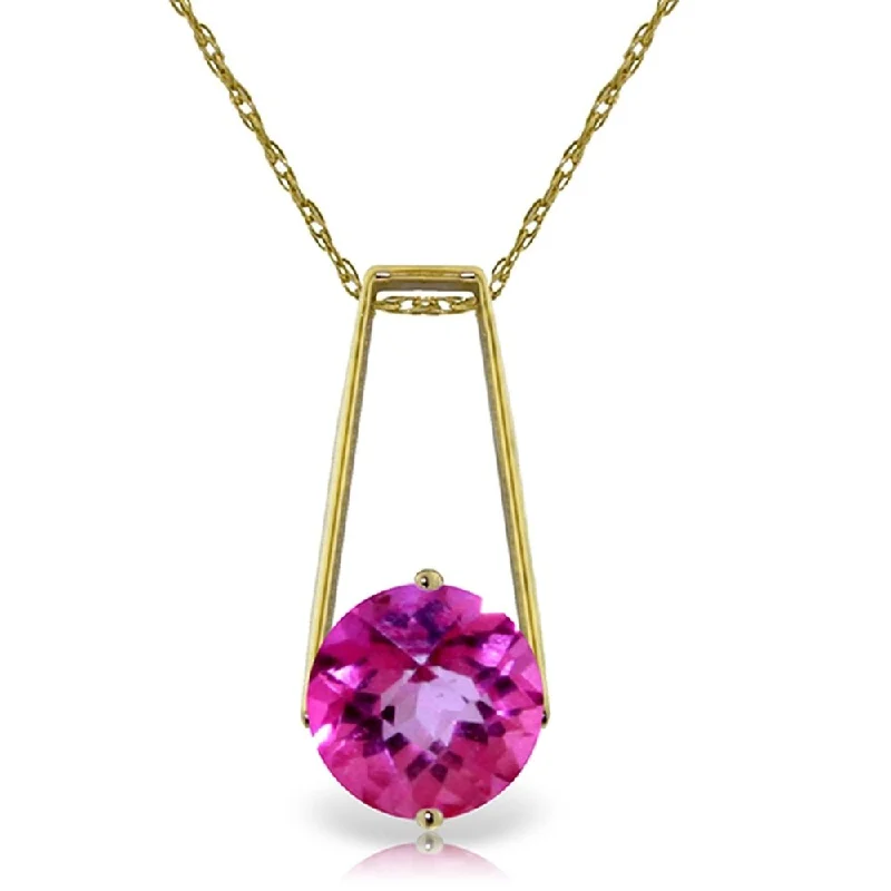 Silk cord necklaces-1.45 Carat 14K Gold Sumptuous Moment Pink Topaz Necklace