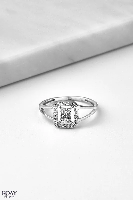 Tiny star rings-Zircon (073-Square) Ring