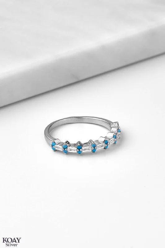 Oval shape rings-Zircon Ring (065-Turquoise)