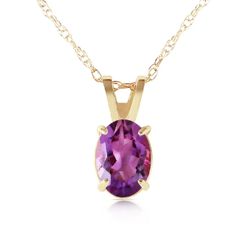 Spirit charm necklaces-0.85 Carat 14K Gold Just Us Amethyst Necklace