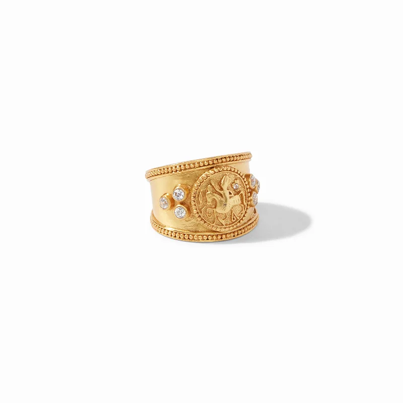 Reed style rings-Coin Crest Ring