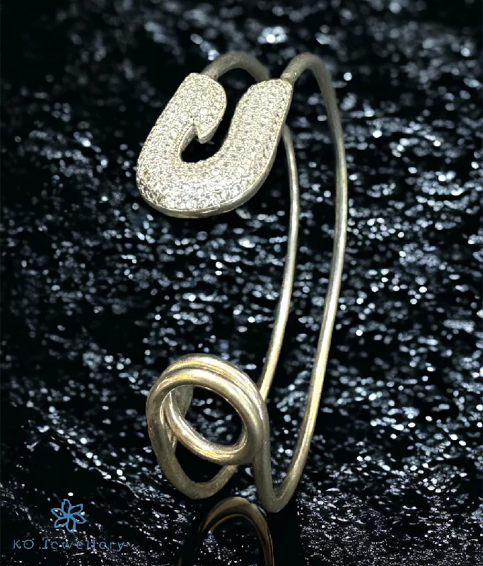 Tide shape bangles-The Pin-me Silver Open Bracelet