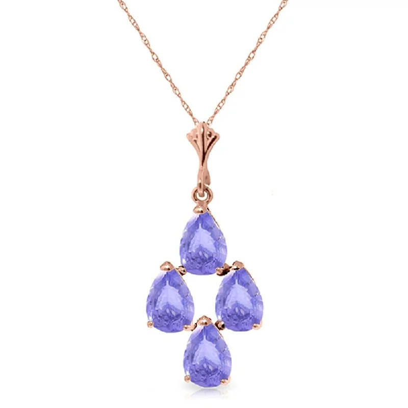 Astro sign necklaces-1.5 Carat 14K Rose Gold Pyramid Tanzanite Necklace