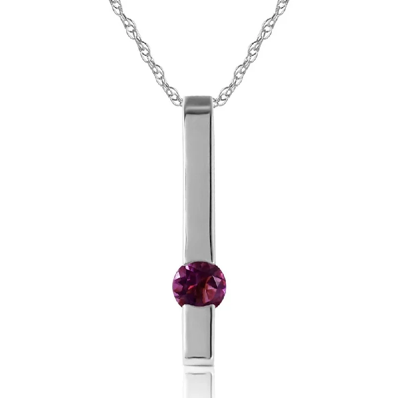 Stellar sign necklaces-0.25 Carat 14K White Gold Persistent Echo Amethyst Necklace