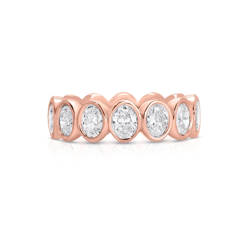 Fluid design rings-NS Bezel Oval Eternity Band