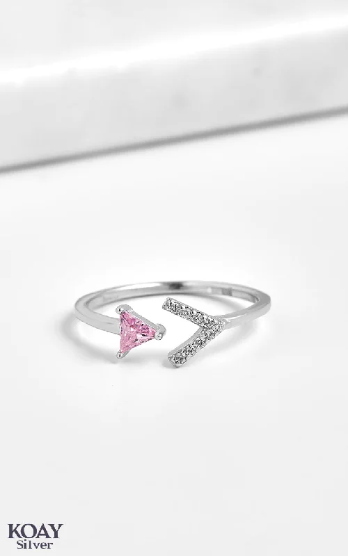 Tiered design rings-Arrow Zircon Rose Ring