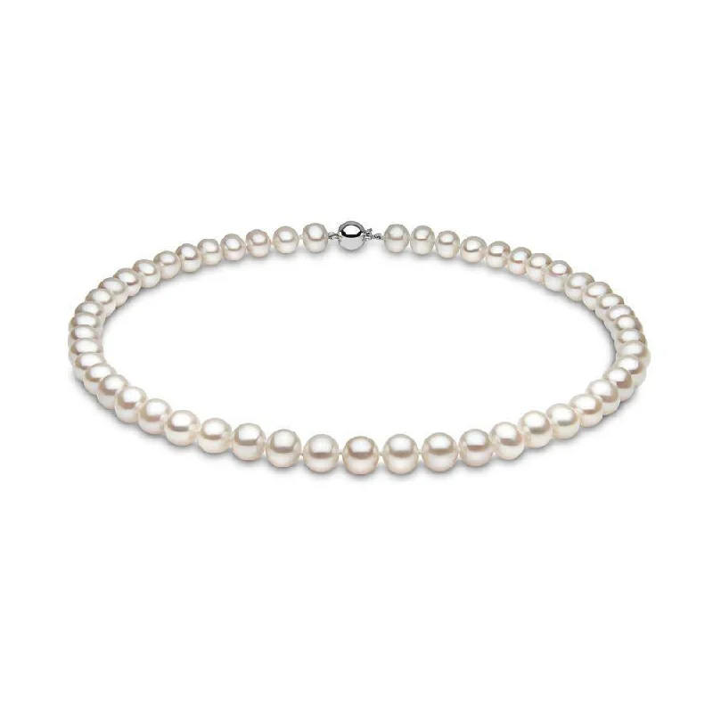 Dual-tone engagement rings-8.0-8.5mm Cultured Freshwater Pearl Necklace with 9ct White Gold Ball Clasp