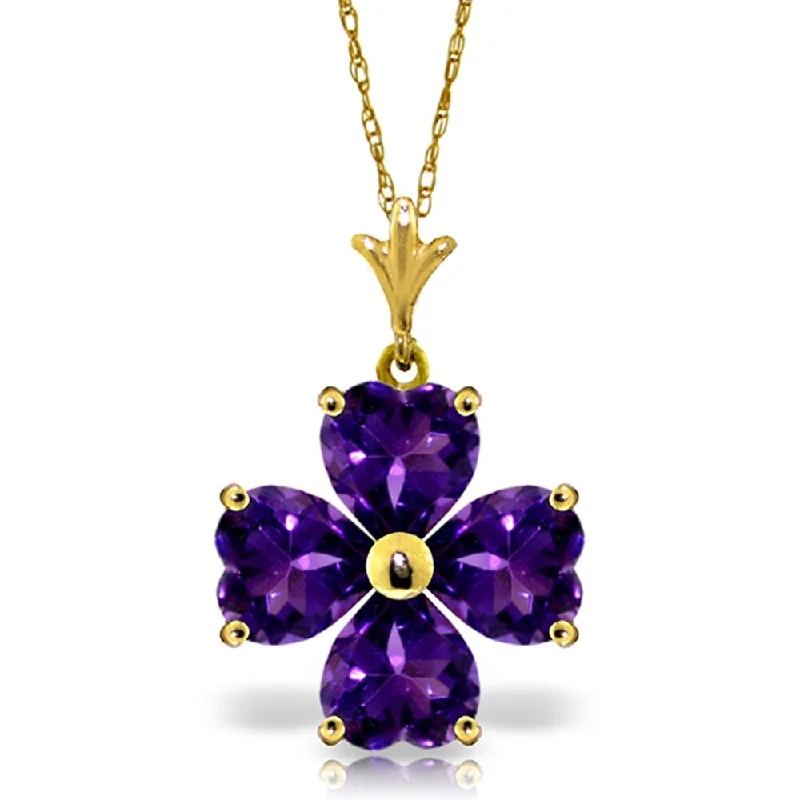 Light wood necklaces-3.8 Carat 14K Gold Desdemonia Amethyst Necklace