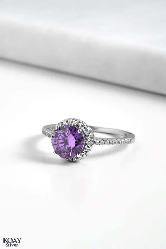 Antique promise rings-Zircon Ring (064-Purple)