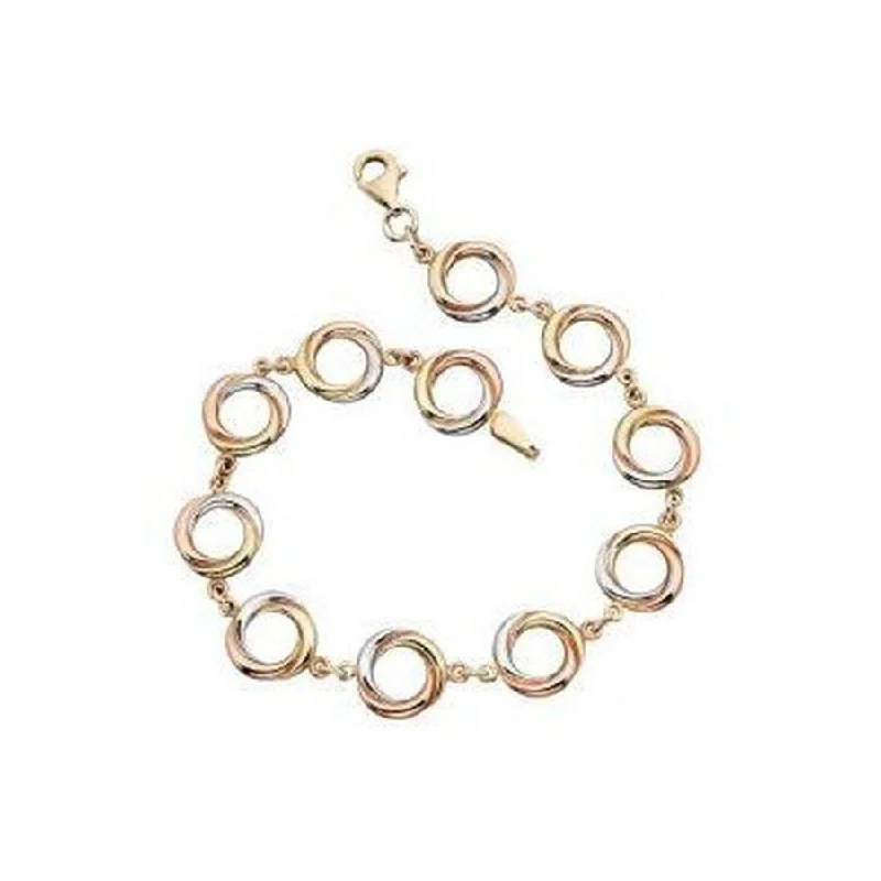 Sculpted stone engagement rings-9ct Yellow, White & Rose Gold Ring Link Bracelet