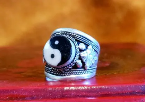 Tide motif rings-Adjustable Yin Yang Ring