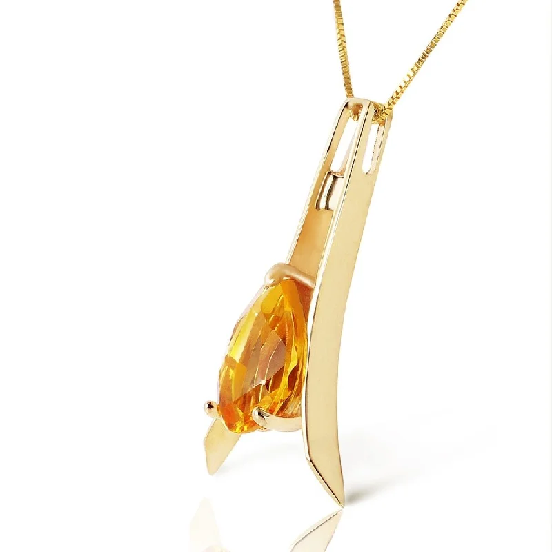 Bold art necklaces-1.5 Carat 14K Solid Gold Thinking Of You Citrine Necklace