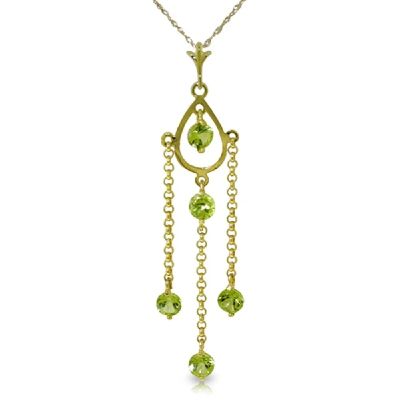 Smooth drop necklaces-1.5 Carat 14K Gold O Love Peridot Necklace