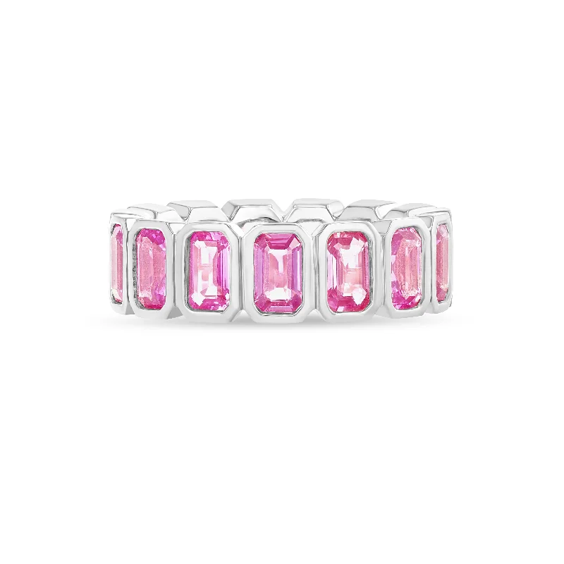 Fox motif rings-Pink Sapphire Nova Eternity Band