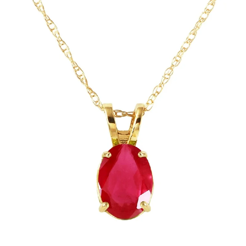 Bamboo weave necklaces-1 Carat 14K Gold Necklace Natural Ruby