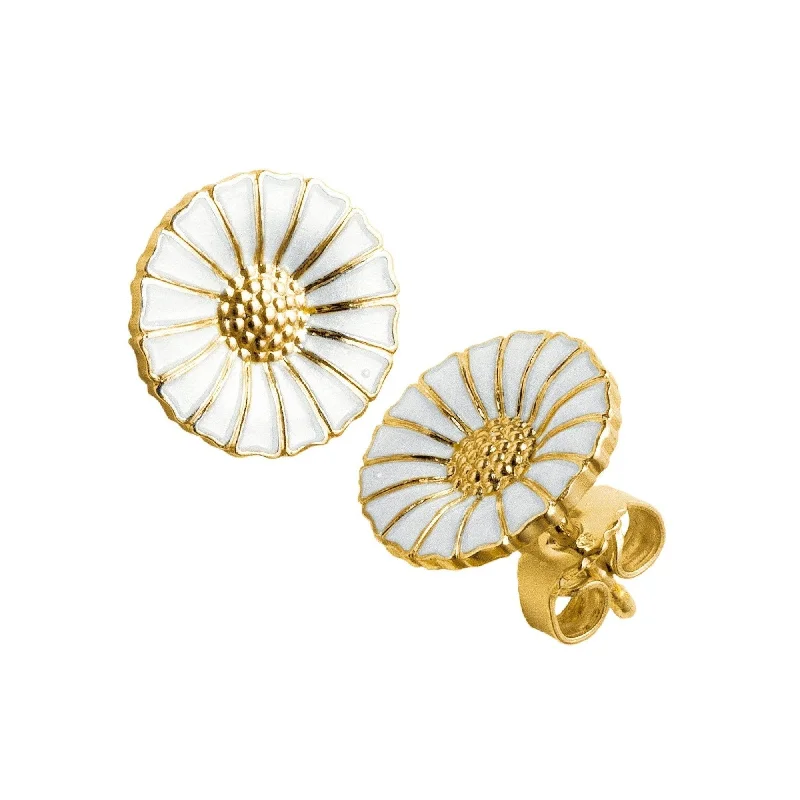 Subtle filigree engagement rings-Gold Plated Silver Daisy Earstuds