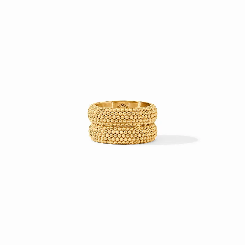 Solid gold rings-Beaded Eternity Duet Ring