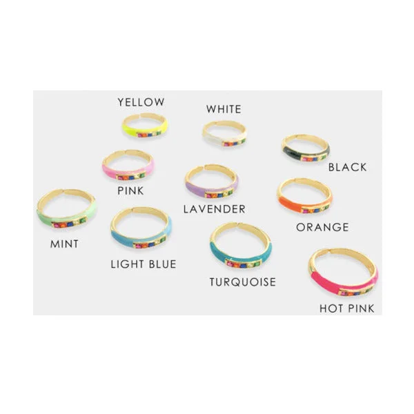 Surf inlay rings-Hologram Enamel Ring