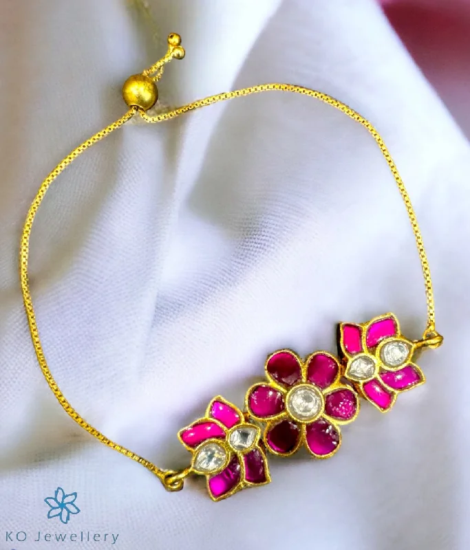 Fiber edge bangles-The Lohith Silver Kundan Bracelet