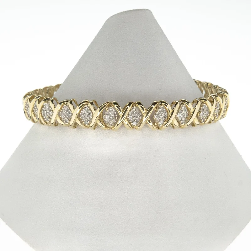 Fox motif bangles-2.24ctw Multi Diamond 8" Tennis Bracelet in 10K Two Tone Gold