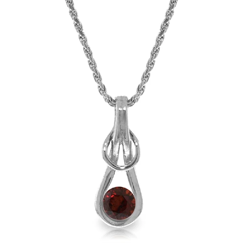 Galaxy charm necklaces-0.65 Carat 14K Solid White Gold Sunstruck Garnet Necklace