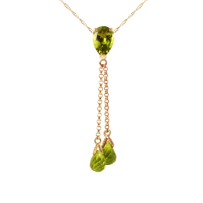 Heavy collar necklaces-14K Rose Gold Necklace w/ Peridots