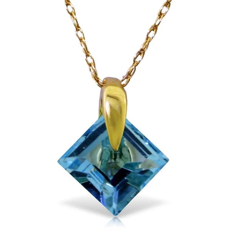 Engraved name necklaces-1.16 Carat 14K Gold Reverie Blue Topaz Necklace