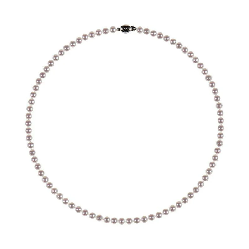 Spiral stone engagement rings-5.0-5.5mm Cultured Pearl Necklace with 18ct White Gold Diamond Set Clasp