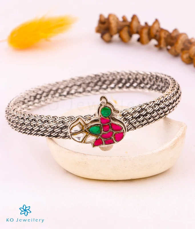 Layered chain bangles-The Madhula Silver Kada Bracelet (Size/2.2/2.4/2.6/2.8)