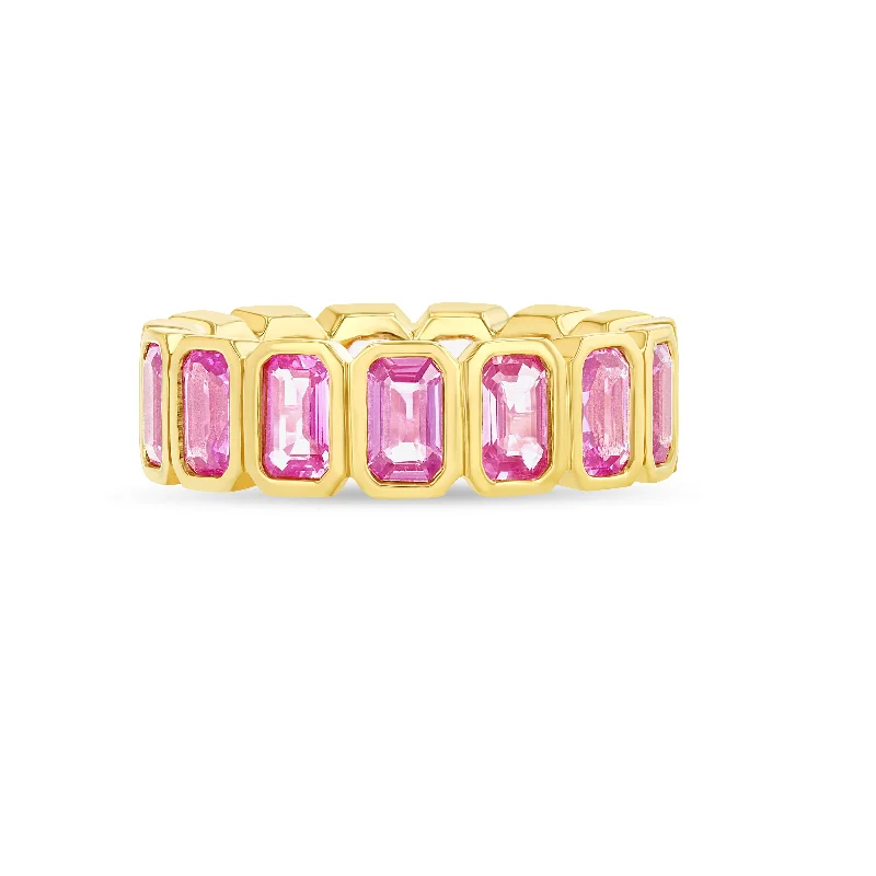 Victorian style rings-Pink Sapphire Nova Eternity Band