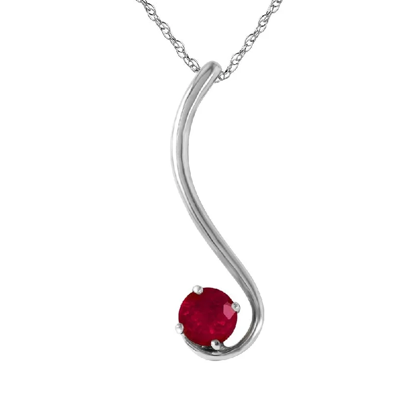 Flat twist necklaces-0.55 Carat 14K White Gold This Shows How Ruby Necklace