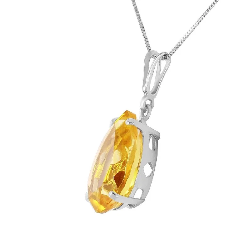 Worn style necklaces-5 Carat 14K Solid White Gold Good News Citrine Necklace