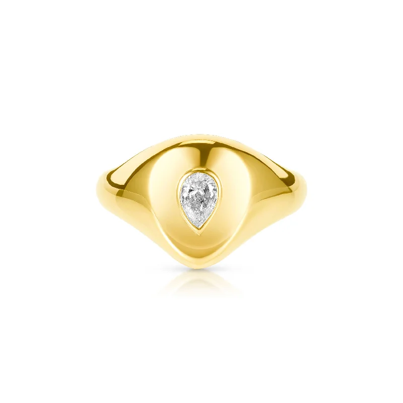 Mystic eye rings-Pear Pinky Ring