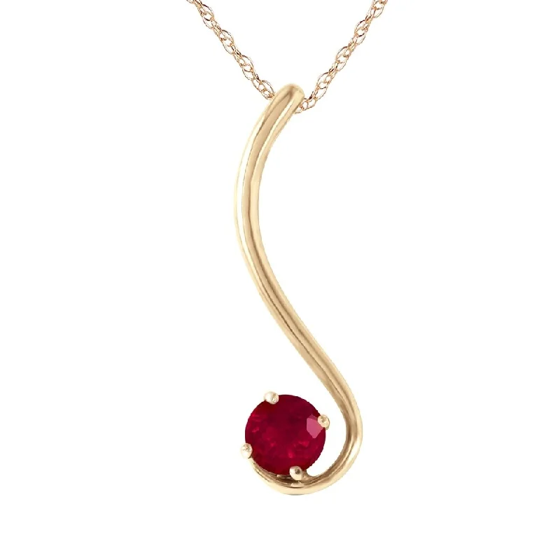 Raised disc necklaces-0.55 Carat 14K Gold Silence in Autumn Ruby Necklace