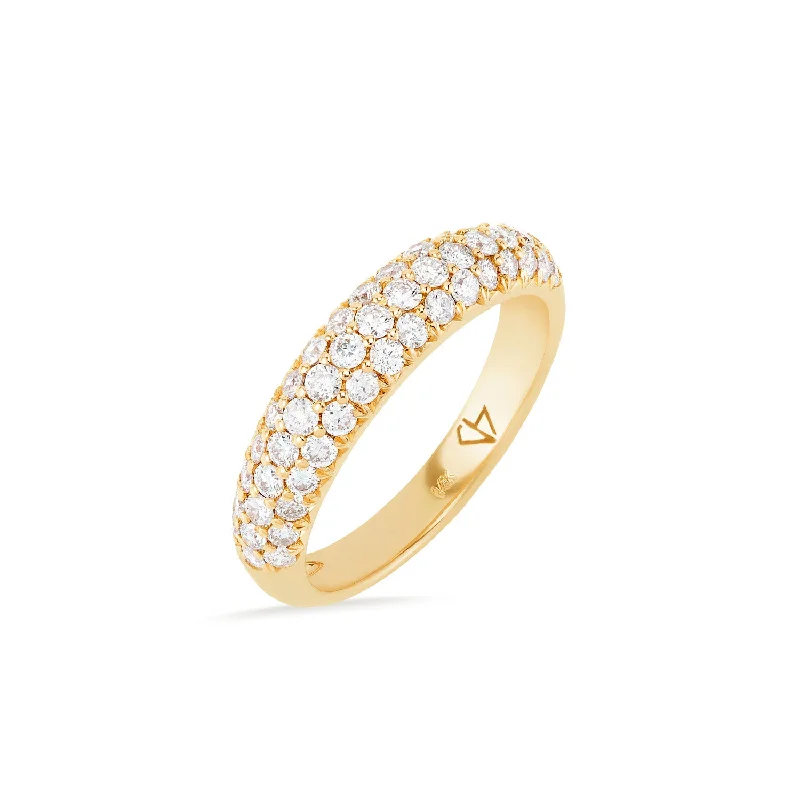 Pink gold rings-Dome Diamond Ring