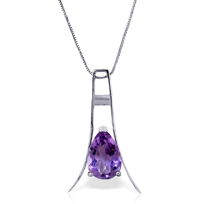 Tiered chain necklaces-1.5 Carat 14K White Gold Rejoice Amethyst Necklace