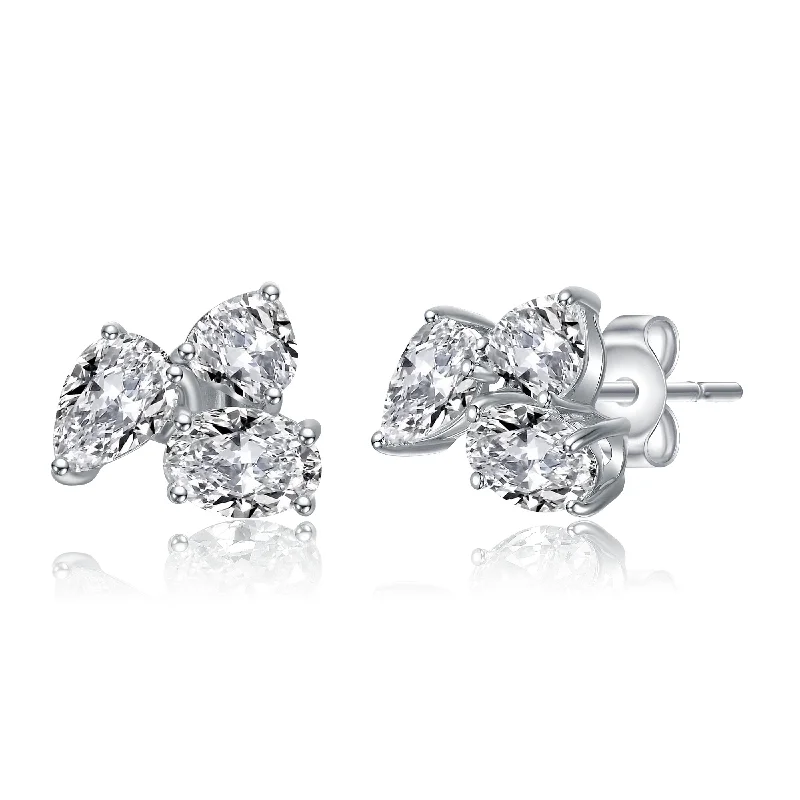 Eloise Triple Cluster Stud Earrings