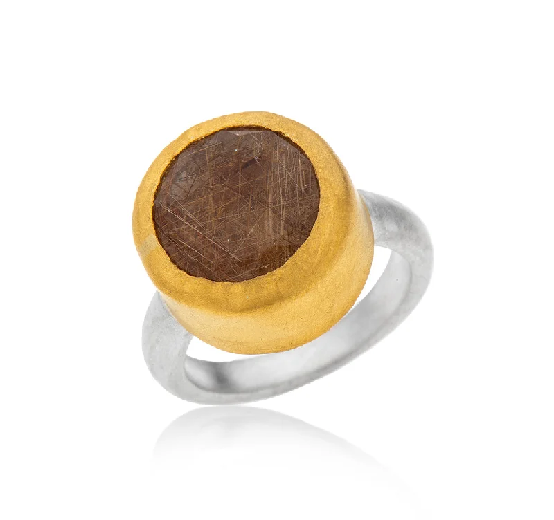 Rustic lock rings-Nava Zahavi Golden Threads Ring