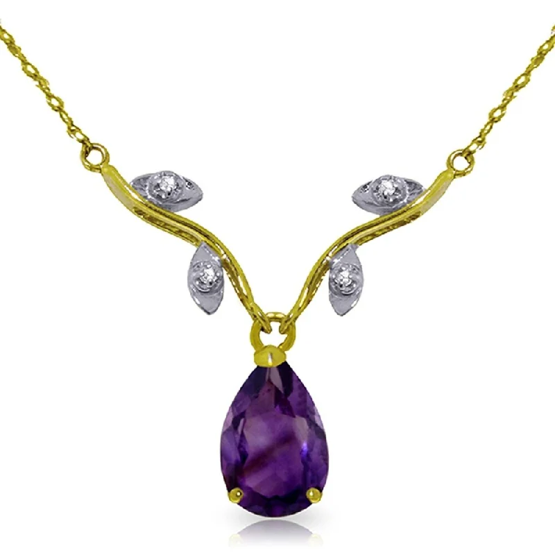 Onyx healing necklaces-1.52 Carat 14K Gold Crave and Have Amethyst Diamond Necklace