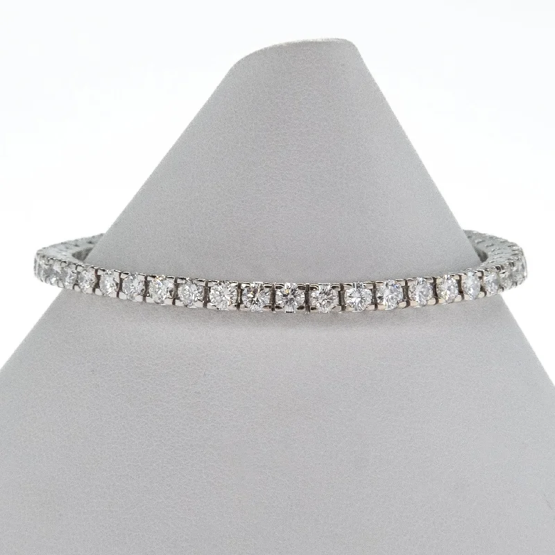 Luxe stone bangles-6.25ctw Diamond Tennis Bracelet in 14K White Gold