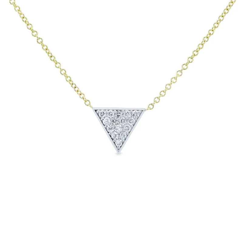 Boho bead necklaces-Annello by Kobelli 14k White Gold Triangle Diamond Necklace Yellow Gold Chain